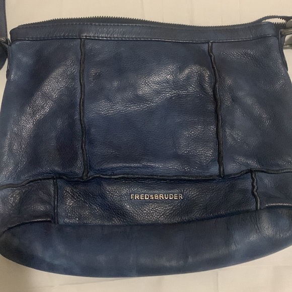 Fredsbruder soft leather handbag navy - Picture 8 of 11